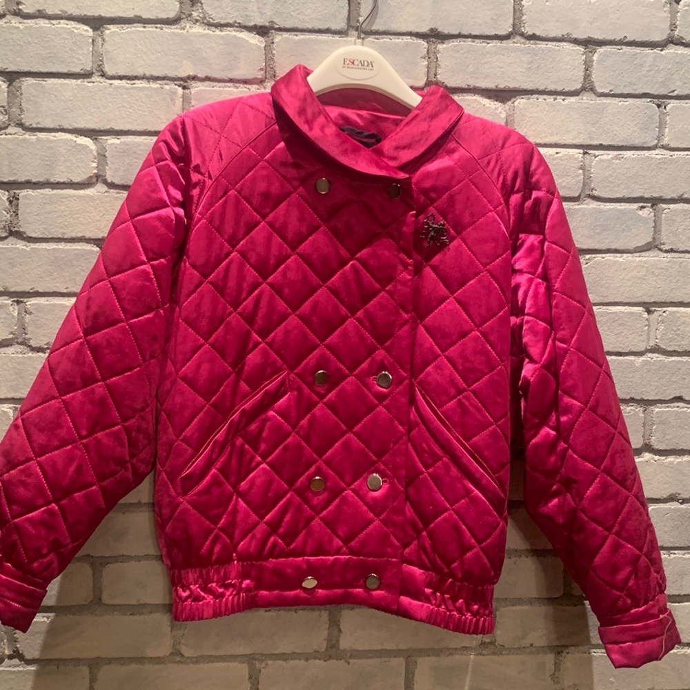Escada pink quilted jacket